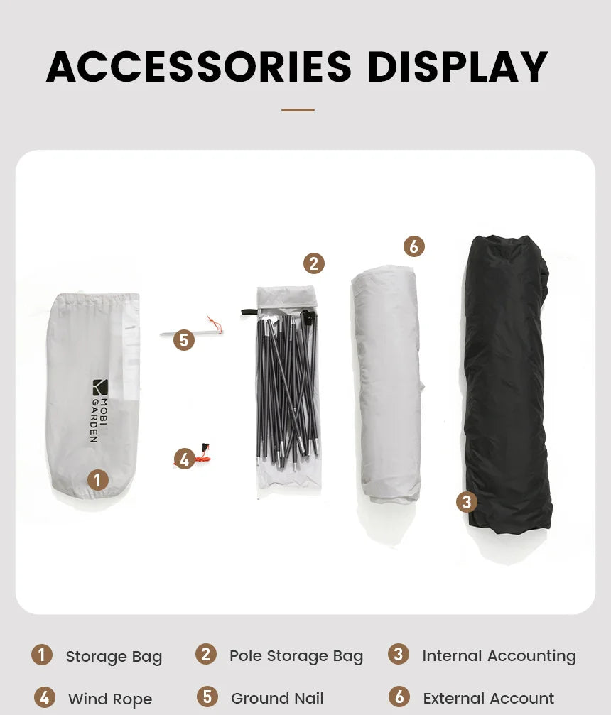 MOBI GARDEN Camping Tent Ultra Light Trekking Tent Portable Outdoor Hiking 20D