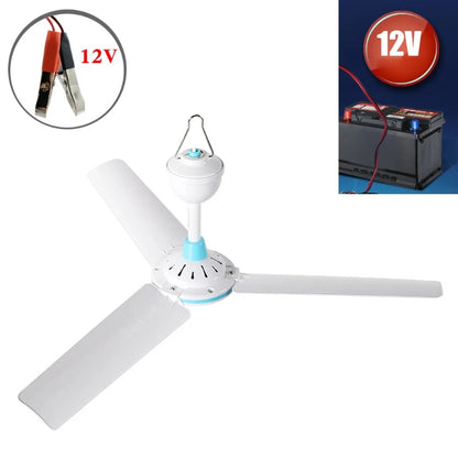 12V Mute Ceiling Canopy Fan Camping Tent Hanging Fans for Outdoor BBQ