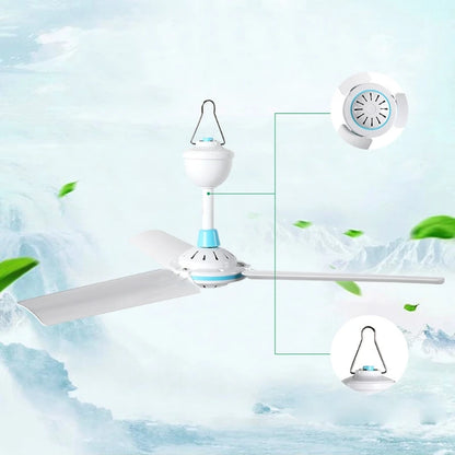 12V Mute Ceiling Canopy Fan Camping Tent Hanging Fans for Outdoor BBQ