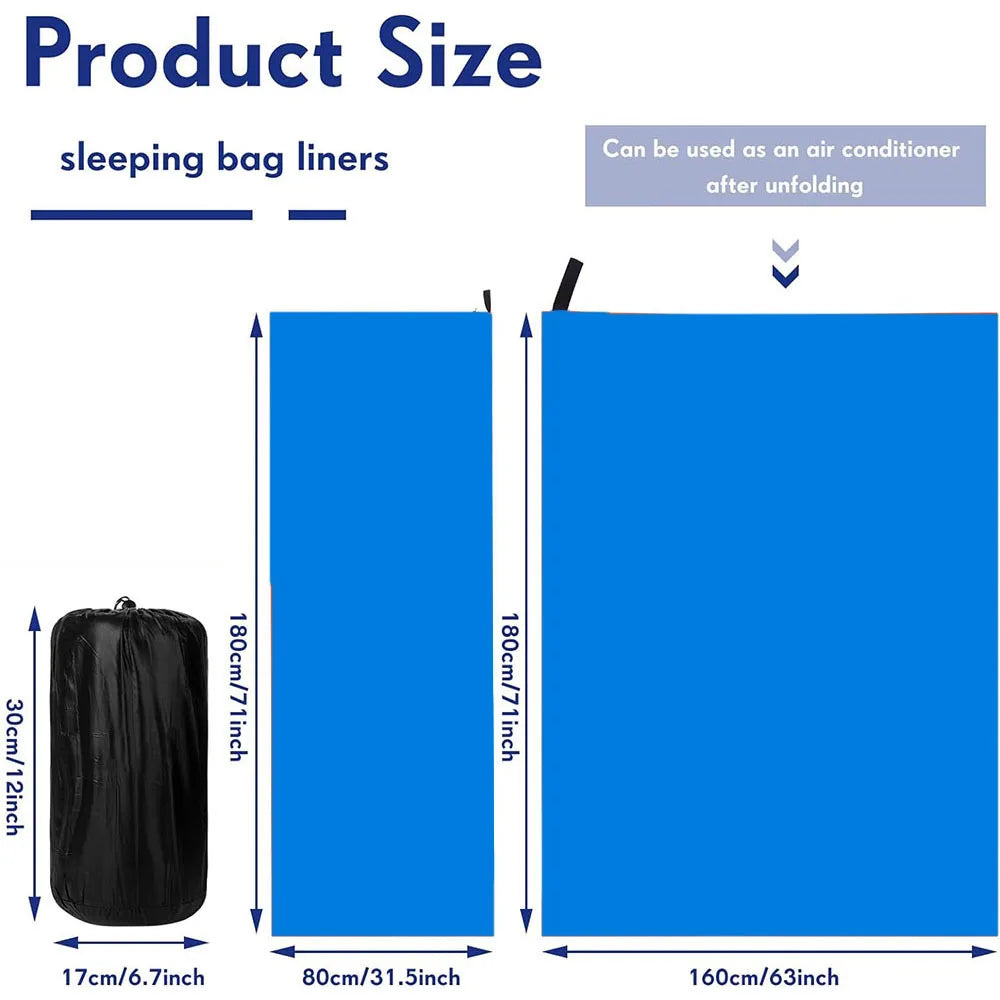 Outdoor fleece sleeping bag 180x80cm single down sleeping bag inner lining warm sleeping bag outdoor camping and travel supplies