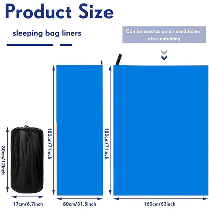 Outdoor fleece sleeping bag 180x80cm single down sleeping bag inner lining warm sleeping bag outdoor camping and travel supplies