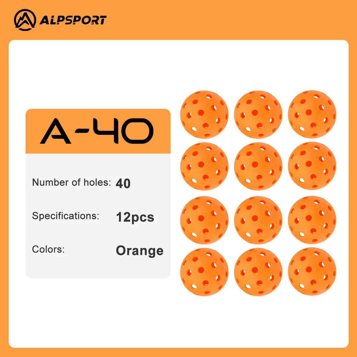 ALP Outdoor Pickleball 74mm Durable 40 Holes 26 Holes 1/3/6/12/100 Pieces/PCS 26g Original USA Professional Pickleball