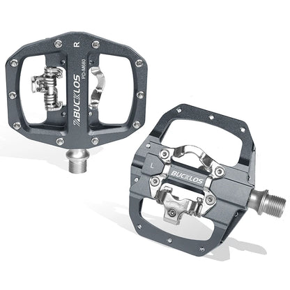 BUCKLOS Mountain Bike Pedals 3 Sealed Bearing PD-M680 Dual Clipless Flat & Lock Pedal Aluminum Cycling Pedals Fit Shimano SPD