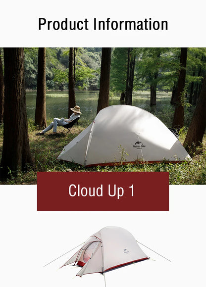 Naturehike Tent Cloud Up Series Ultralight Outdoor Camping Tent Waterproof Backpacking Cycling Tent Camping Tent With Floor Mat