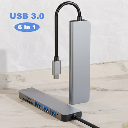 Type C+ USB HUB USB3.0 Dongle USB2.0 Disk Extend Adapter Cable Splitter Phone Charger Dock Micro SD TF Memory Card Reader Writer