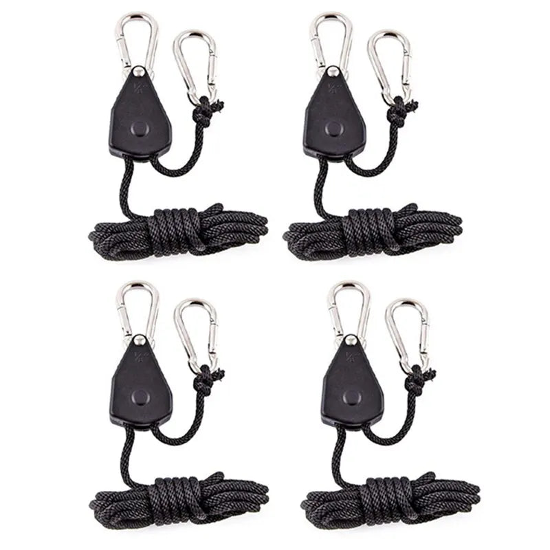 4pcs Adjustable 8inch Lanyard Hanging for Tent Fan Grow Plant Lamp Pulley Ropes Pulley Lifting Pulley Hook