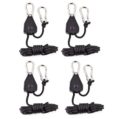 4pcs Adjustable 8inch Lanyard Hanging for Tent Fan Grow Plant Lamp Pulley Ropes Pulley Lifting Pulley Hook