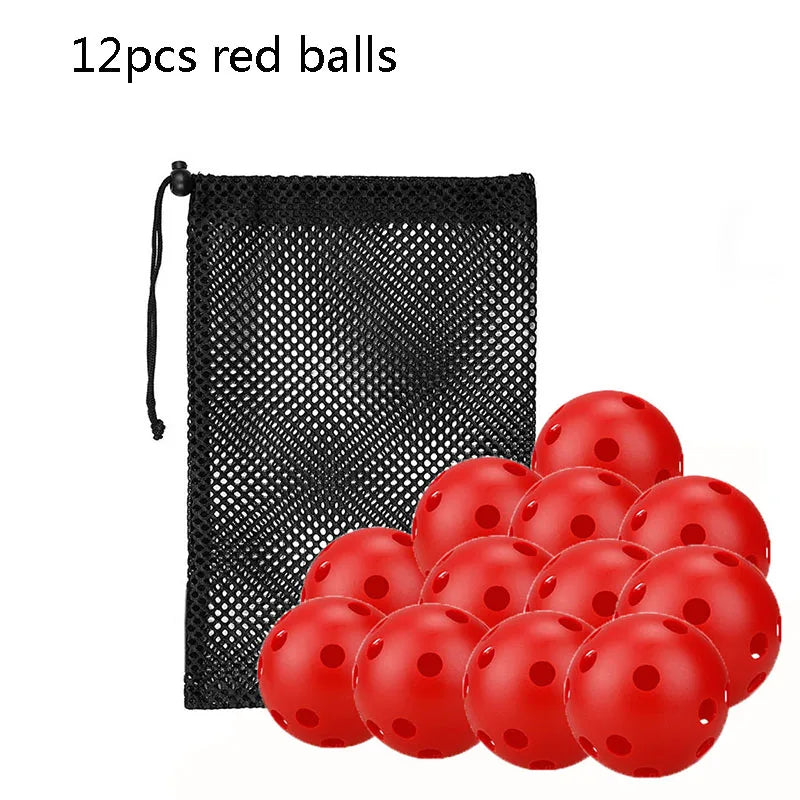 12Pcs Pickleball Balls 26 Holes 72mm Pickleball High Elastic Durable Hollow Balls For Professional Beginner Indoor Training Ball