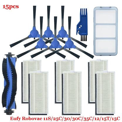 For Eufy Robovac 11S / 25C / 30 / 30C / 35C / 12 / 15T / 15C Slim Robot Vacuum Cleaner Parts Main Side Brush Cover Hepa Filter