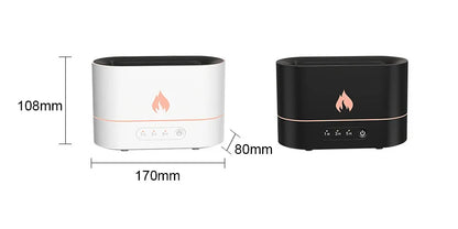 2024 USB Simulation Flame Night Light with Water Tank Humidifier Aroma Diffuser for Home Office Bedroom Atmosphere Desk Lamp New