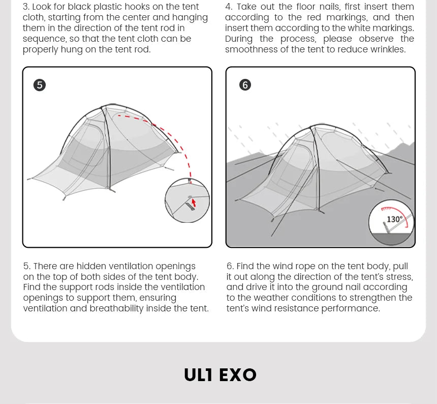 MOBI GARDEN Camping Tent Ultra Light Trekking Tent Portable Outdoor Hiking 20D