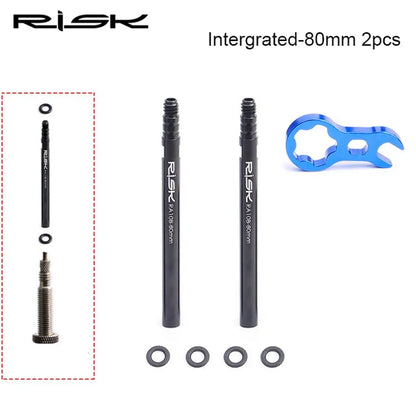 80mm Cycling Protection Accessories Bike Parts Bicycle Valves Nut Inner Tubes Extension Integrated Removable Valve Extender