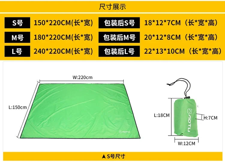 Tent Tarp Rain Sun Shade Hammocks Shelter Camping Survival Sun Shelter Picnic Awning Cover Waterproof Outdoor Hiking Accessories