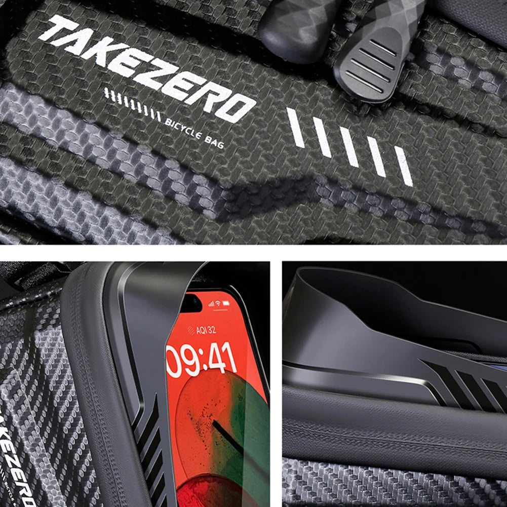 1L Bike Bag Bicycle Front Cell Mobile Phone Case Holder with Touchscreen Top Tube Cycling Bag Reflective MTB Bike Accessories