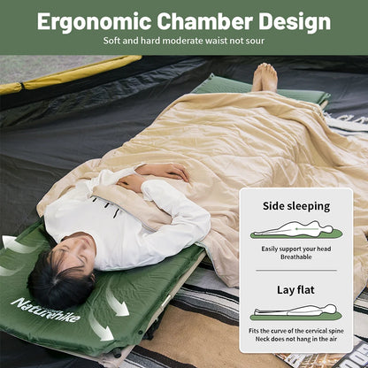 Naturehike Camping Mat D03 Inflatable Mattress Outdoor Travel Sleeping Pad 5cm Thicken Splicing Tent Mat Self-inflating Mat