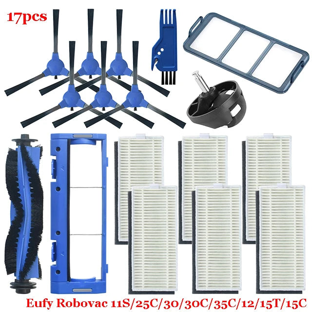 For Eufy Robovac 11S / 25C / 30 / 30C / 35C / 12 / 15T / 15C Slim Robot Vacuum Cleaner Parts Main Side Brush Cover Hepa Filter