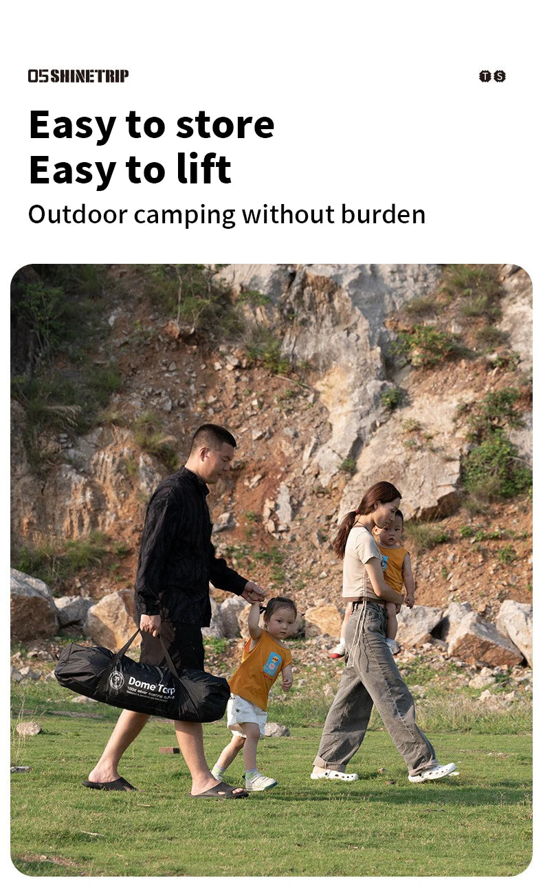 ShineTrip Outdoor Silver Coated Canopy Rainproof And Sunscreen Self-driving PU3000MM Waterproof Camping Sunshade Tent Dome