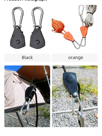 4pcs Adjustable 8inch Lanyard Hanging for Tent Fan Grow Plant Lamp Pulley Ropes Pulley Lifting Pulley Hook