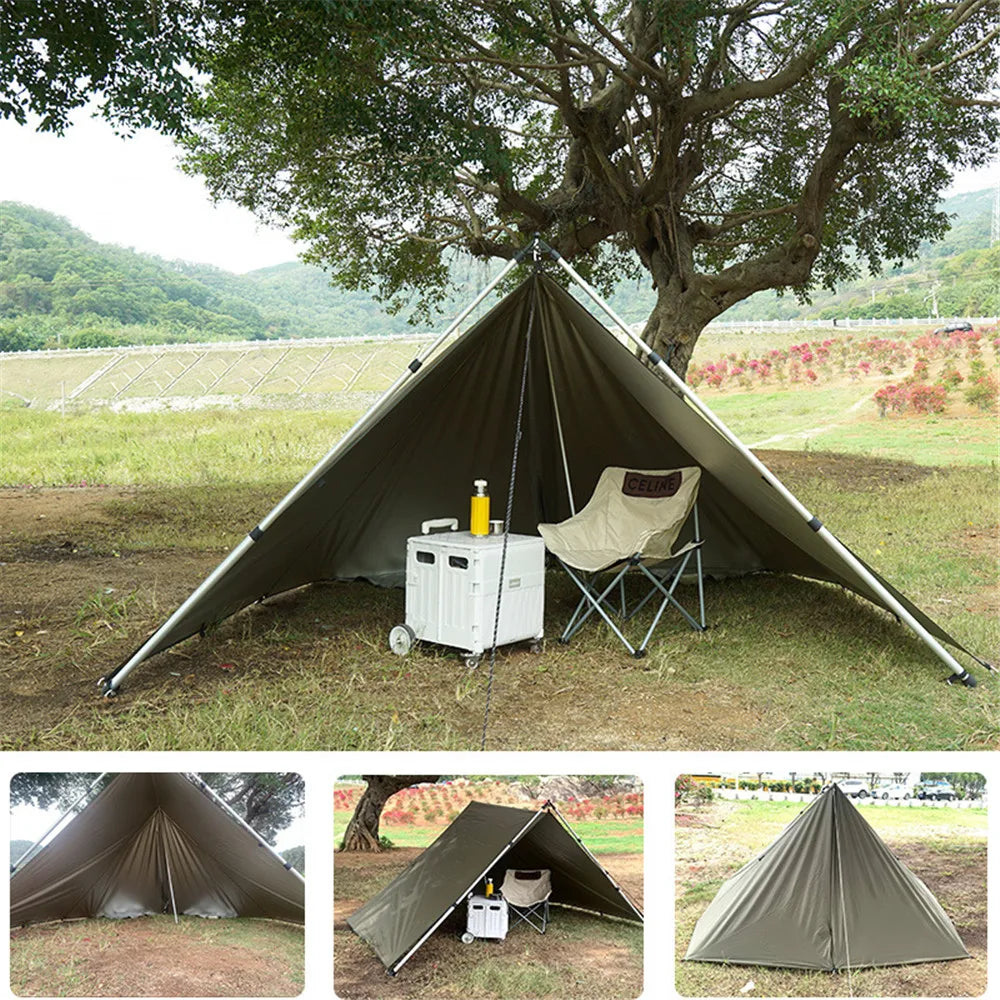 19 Hang Points Tent Tarp Survival Sun Shelter Shade Canopy Outdoor Backpacking Waterproof Camping Awning SunShade4 x4m 4x3m 3x3m