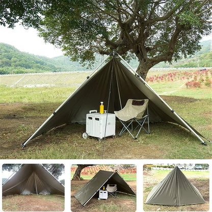 19 Hang Points Tent Tarp Survival Sun Shelter Shade Canopy Outdoor Backpacking Waterproof Camping Awning SunShade4 x4m 4x3m 3x3m