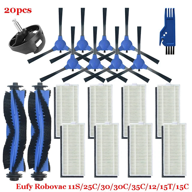 For Eufy Robovac 11S / 25C / 30 / 30C / 35C / 12 / 15T / 15C Slim Robot Vacuum Cleaner Parts Main Side Brush Cover Hepa Filter