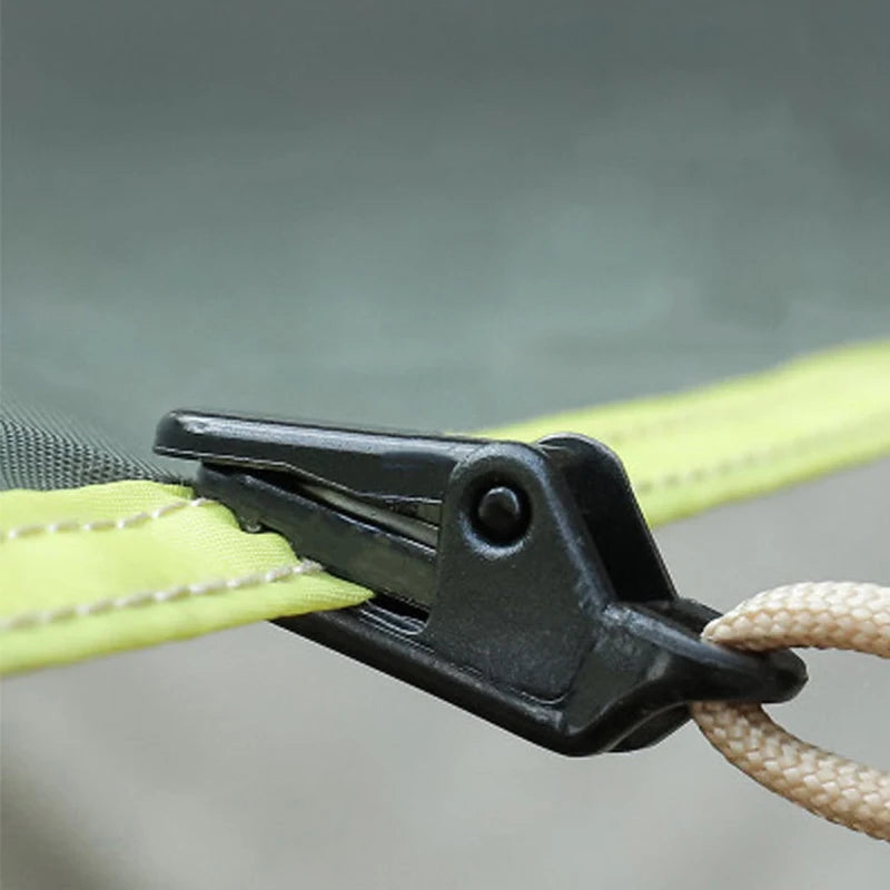 10pcs/lot travel outdoor camping plastic double hole tent rope adjustable buckle curtain alligator clip factory brand clip