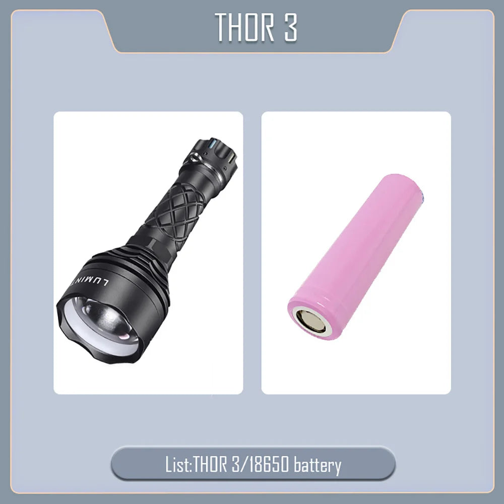 Outdoor Flashlight Tent Camping Lantern Self Defense Lamp EDC Fishing High Power LED Torch 2500 Meter Distance LEP Light THOR 3