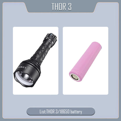 Outdoor Flashlight Tent Camping Lantern Self Defense Lamp EDC Fishing High Power LED Torch 2500 Meter Distance LEP Light THOR 3