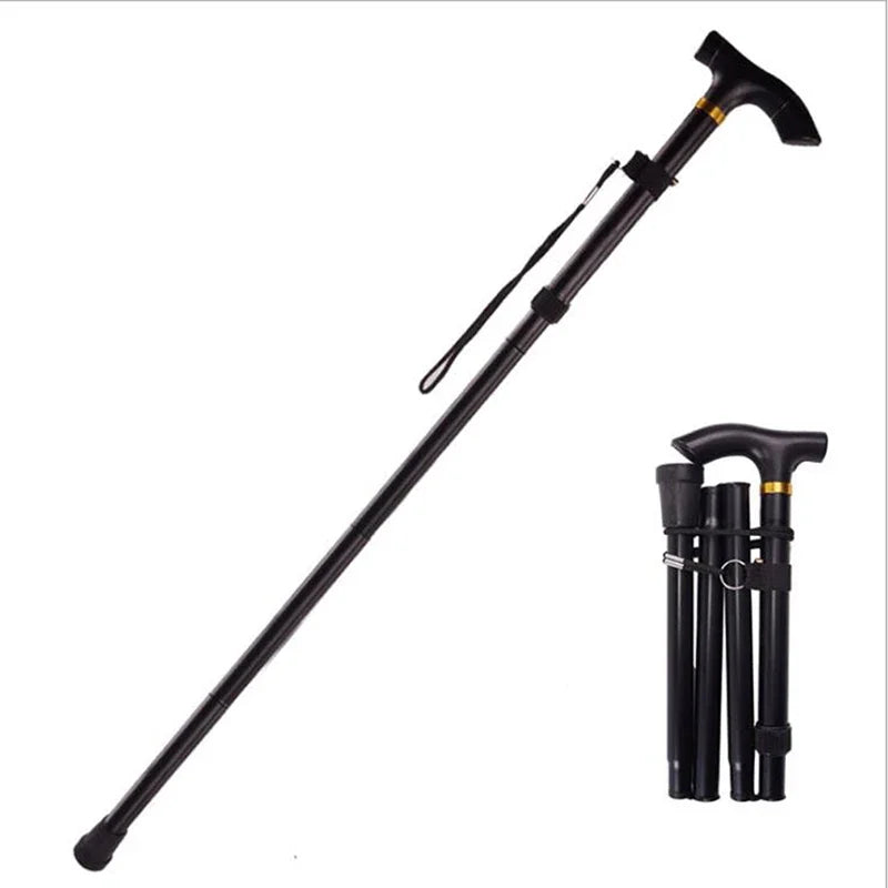 Hiking Camping Mountaineering Poles Walking Stick Telescopic Baton Trekking Poles Folding Cane Crutches Pole Unisex