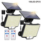 Solar Flood Lights Outdoor 106/318 LED Solar Motion Lights Remote Solar Security Lights Wall Lights Waterproof 3 Modes Garden