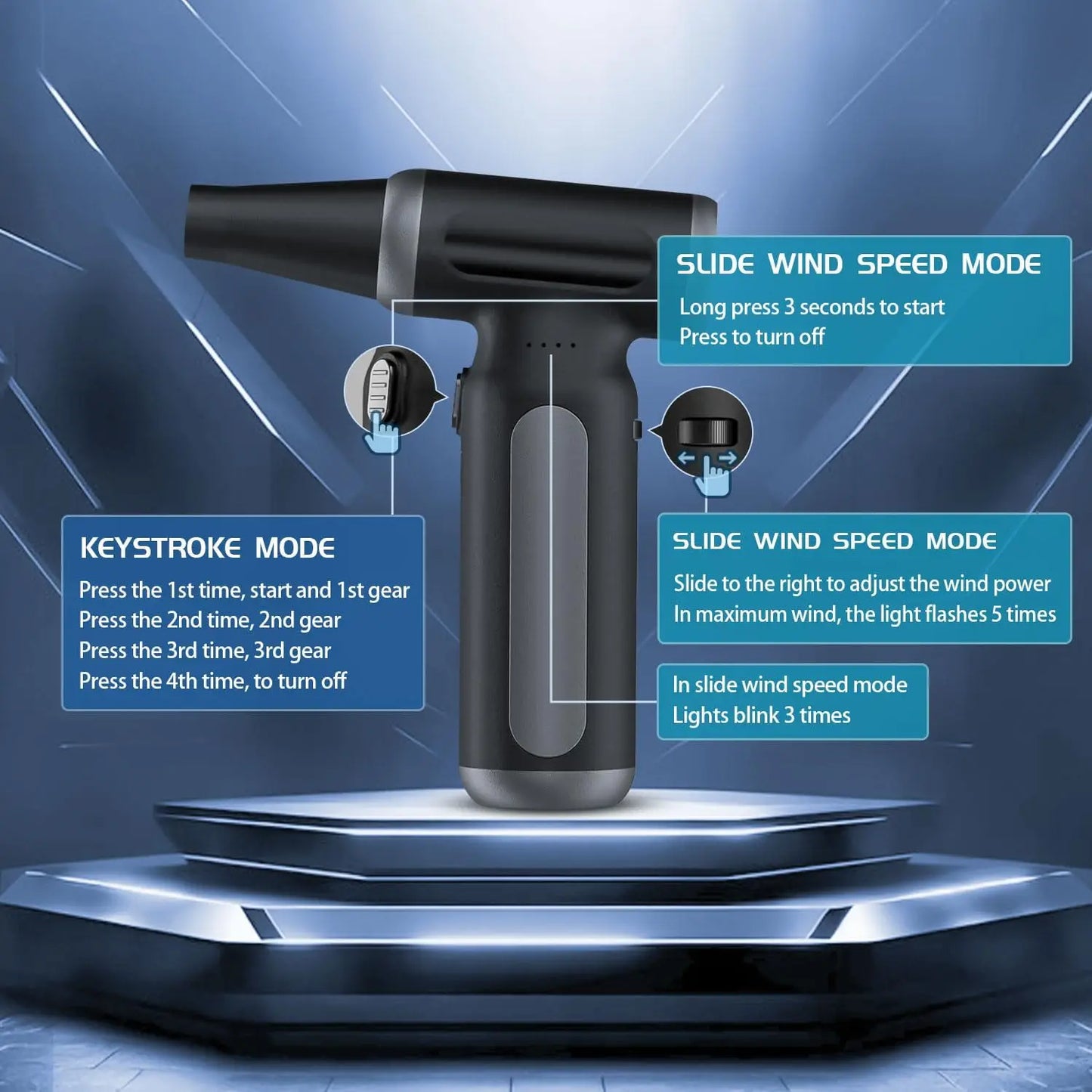 Compressed-Air-Duster-Blower-Fan-pc Duster Electric 300000RPM- Replace Compressed air can-Keyboard Clean-car Cleaning Kits-Turbo