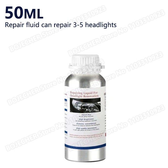 Car Headlight Polishing Kit 100ML/50ML Headlight Restoration Liquid Polymer Headlamp Renovation Repair Clean Kit Automobile Tool