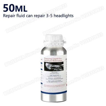 Car Headlight Polishing Kit 100ML/50ML Headlight Restoration Liquid Polymer Headlamp Renovation Repair Clean Kit Automobile Tool