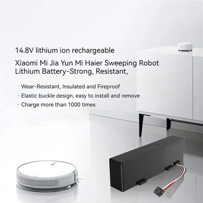 Brand-new14.8V 12800mah Xiaomi mop Pro robot vacuum cleaner battery replacement STYTJ02YM suitable for Yunmi MVVO1-JG Haier JX37