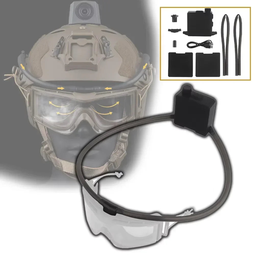 Tactical Goggles Defogging Fan Outdoor Hunting Shooting Airsoft Goggle Anti-fog Kit Hiking Ski Motorcycle Safety Protection Gear