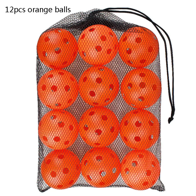 12Pcs Pickleball Balls 26 Holes 72mm Pickleball High Elastic Durable Hollow Balls For Professional Beginner Indoor Training Ball