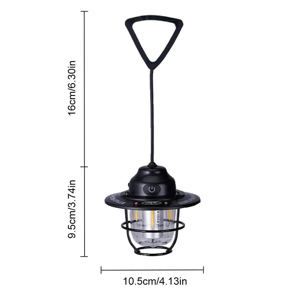 Mini LED Camping Lanterns Type-C Rechargeable Portable Hanging Tent Light 1200mAh for Hiking Fishing Emergency Light Lanterns