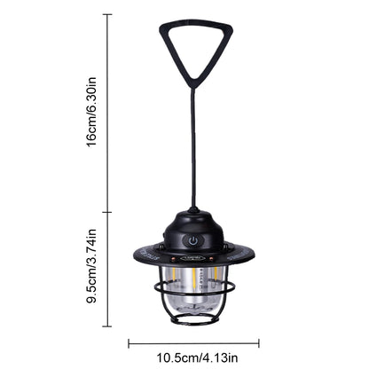 Mini LED Camping Lanterns Type-C Rechargeable Portable Hanging Tent Light 1200mAh for Hiking Fishing Emergency Light Lanterns