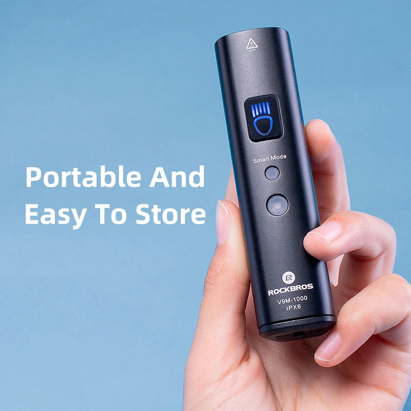 ROCKBROS 1000LM Bike Light Smart Vibration Light Sensing Bicycle Front Light IPX6 Type-C MTB Road Headlebar Cycling Headlights