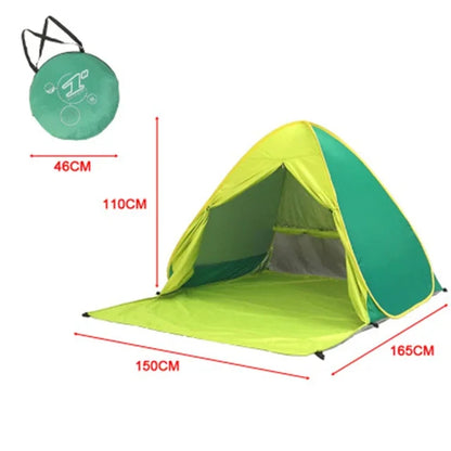 Beach Tent 165*150*110cm Pop-up Automatic Opening Anti-ultraviolet Full Shade Tent Family Ultralight Folding Tent Travel Camping