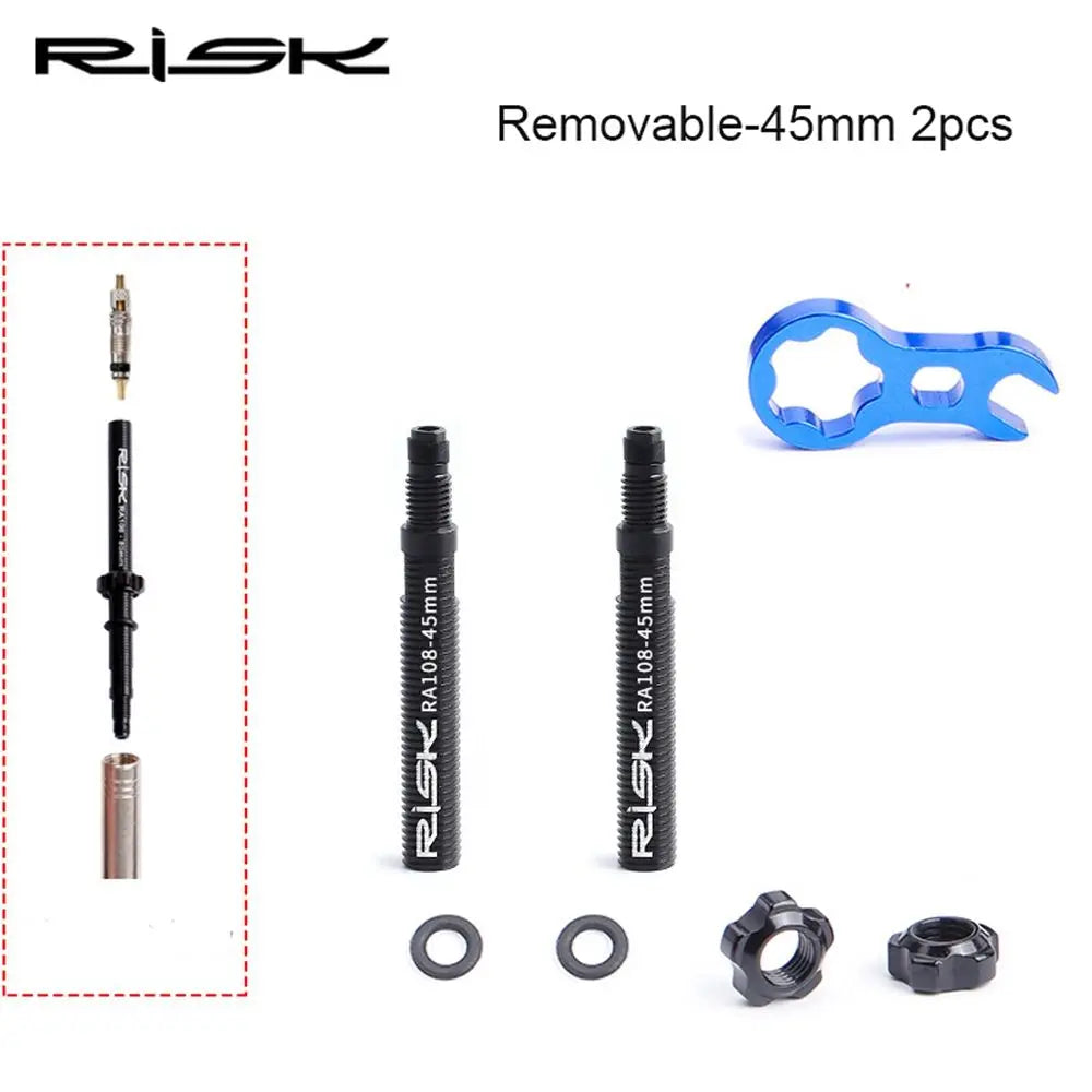 80mm Cycling Protection Accessories Bike Parts Bicycle Valves Nut Inner Tubes Extension Integrated Removable Valve Extender