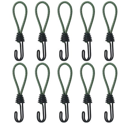 10pcs Tent Elastic Rope Cord Hook Versatile Outdoor Camping Canopy Tarp Tent Fixing Cord String Carabiner Hooks Accessories