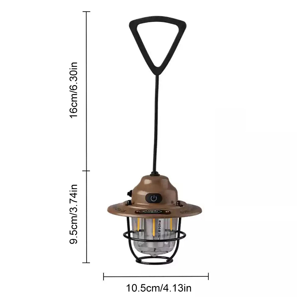Mini LED Camping Lanterns Type-C Rechargeable Portable Hanging Tent Light 1200mAh for Hiking Fishing Emergency Light Lanterns
