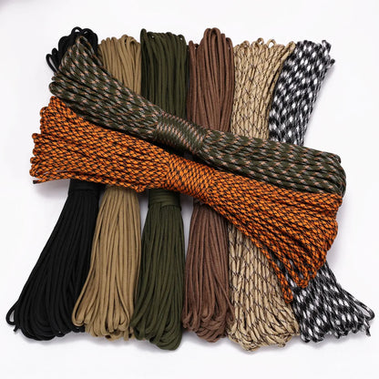 7 Cores Paracord Cord 3M Dia.4mm For Outdoor Camping Survival Lanyard Parachute Rope Climbing Equipment Hiking Tent Accessories