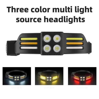 USB Rechargeable LED Sensor Headlamp XPE+COB Headlight Led Head Torch Camping Search Light Head Flashlight for Fishing Lantern