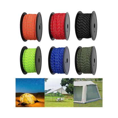 30M 6mm Reflective Tent Rope Guylines Luminous Camping Tent Rope Canopy for Outdoor Travel Canopy Guy Line