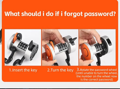 WEST BIKING Foldable Bike Lock Key Password Security Anti-Theft Lock MTB Road Bicycle Scooter Electric Bike Cycling Chain Lock