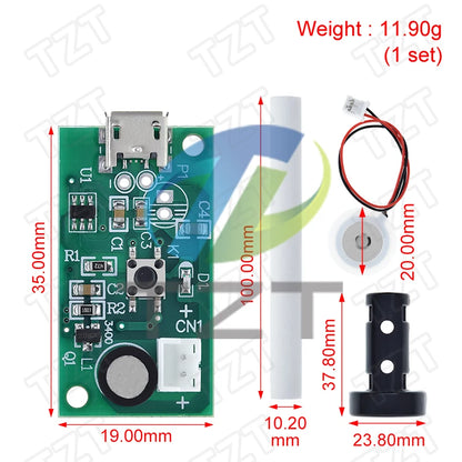 USB Mini Humidifier DIY Kits Mist Maker and Driver Circuit Board Fogger Atomization Film Atomizer Sheet Mini Oscillating