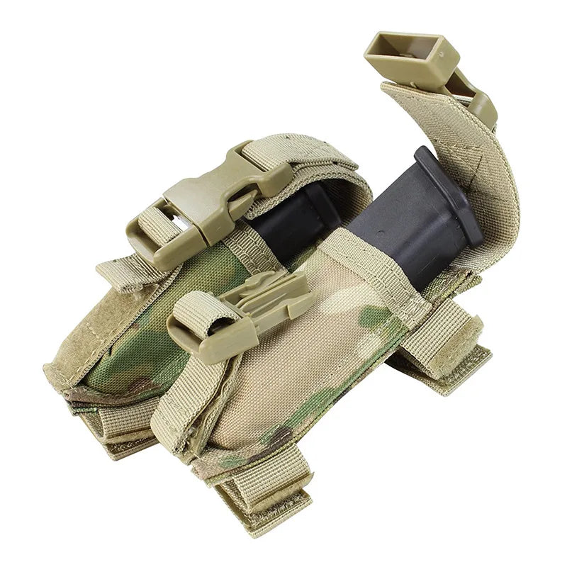 Outdoor tactical gun holster flashlight bag 10 in 1 multifunctional tool kit waist belt nylon Oxford cloth practical safety belt