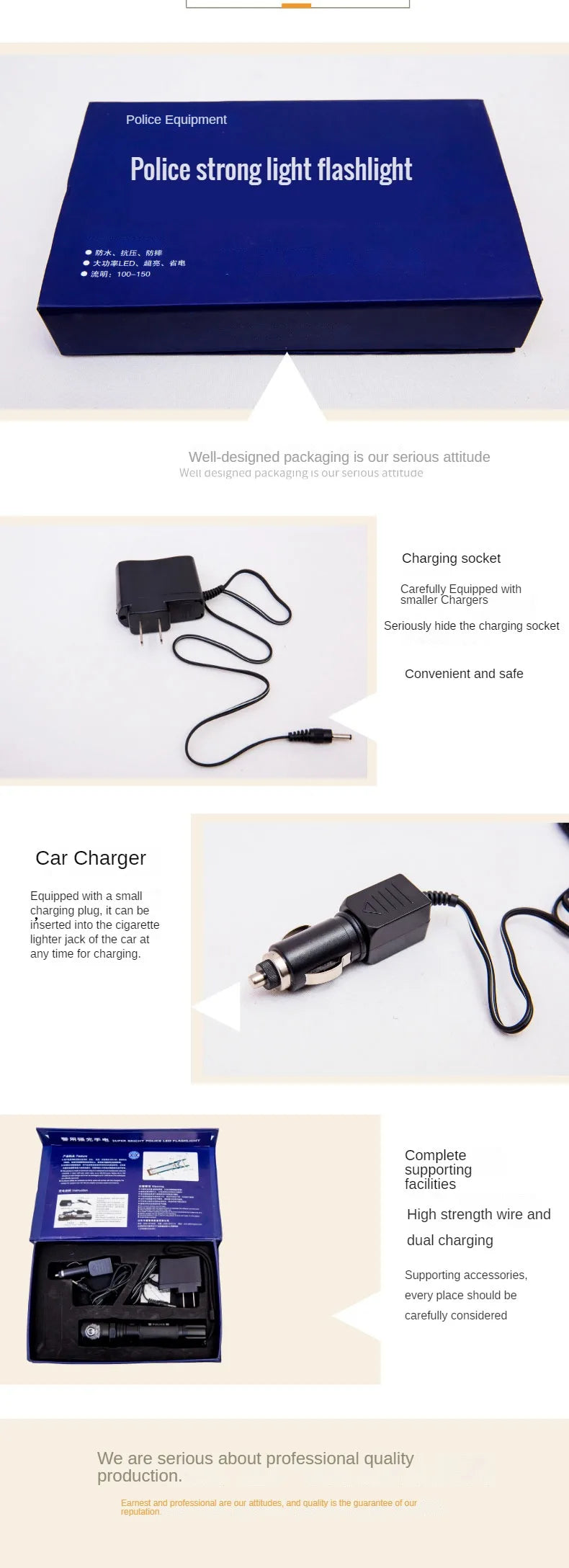 Standard Flashlights HJumping Outdoor Tool Camping Survival Emergency  Equipment Multifunctional Safety Accessories